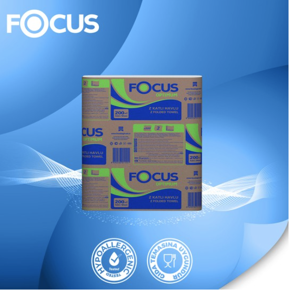 Focus Optimum Z Katlama Dispenser Havlu 200 Yaprak 12'li Paket