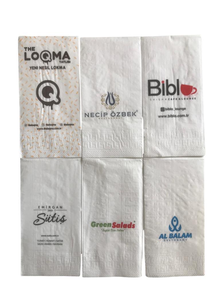 Baskılı Peçete 33x33 Çift Katlı Garson Katlama 