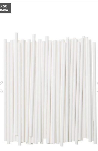 Beyaz Kağıt Pipet 23 Cm - 50'li
