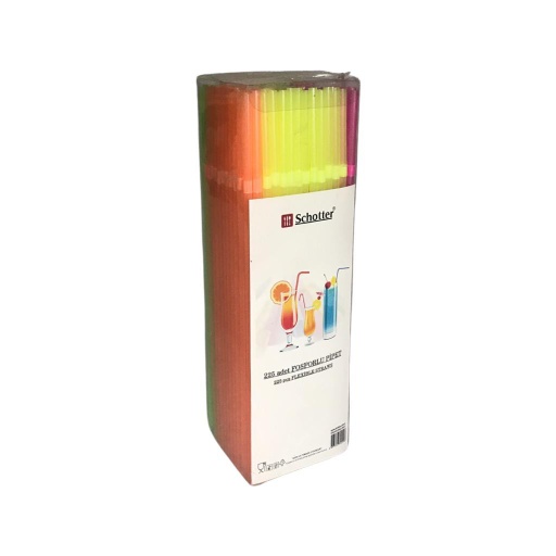 Fosforlu Körüklü Renkli Pipet - 225'li (6*22 Cm)