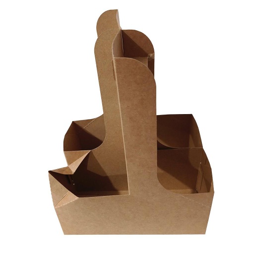 Karton Bardak Taşıyıcı Kraft Karton Saplı 2 li 