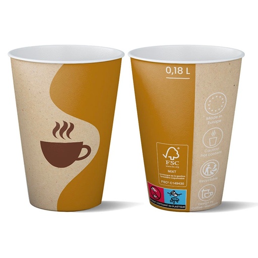 Karton Bardak 7.5 oz Vending - Baskılı 