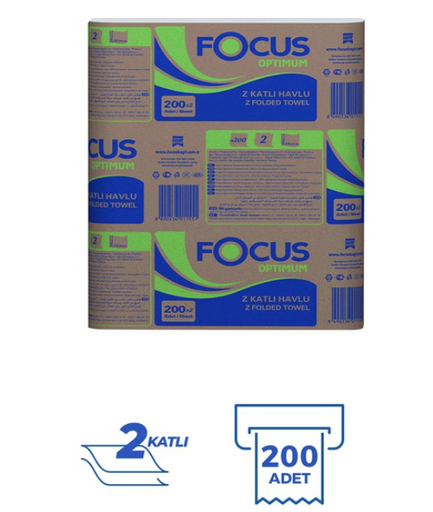 Focus Optimum Z Katlama Dispenser Havlu 200'li * 12'li Paket