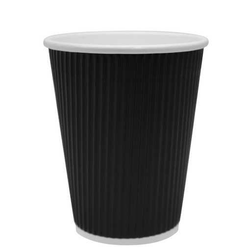 Karton Bardak 12 Oz Ripple Double Wall Siyah